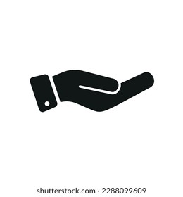 flat of the hand icon. con isolated on white background. Simple abstract icon in black. Vector illustration for graphic design, Web, app, UI, mobile app. eps 10