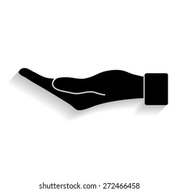flat of the hand icon  with shadow