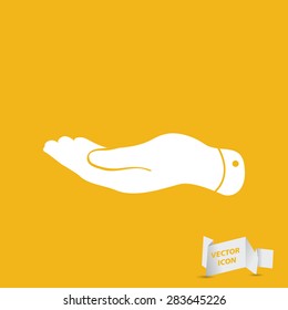flat hand icon - vector illustration