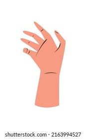 flat hand illustration over white