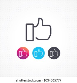 Flat hand like icon. Like symbol for websites and apps. Thumb up vector illustration
