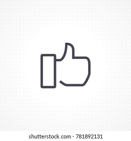 Flat hand like icon. Like symbol for websites and apps. Thumb up vector illustration
