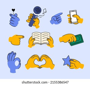 Símbolo de amor de mano plana que contiene la ilustración de estilo estrella. ilustración dibujada a mano vectorial.