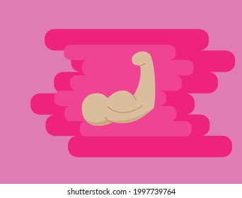 flat hand muscle vector illustration