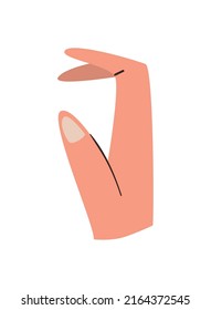 flat hand palm over white