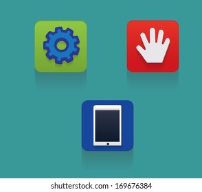 flat hand phone icons set.