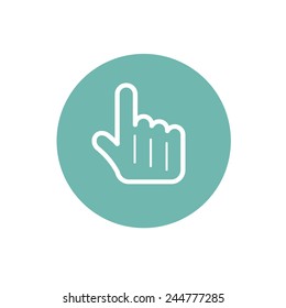 Flat hand pointer icon