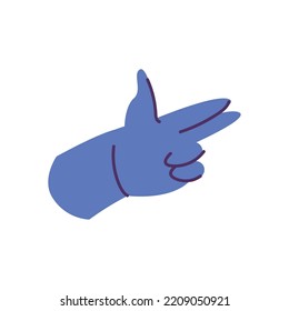 flache Hand auf Weiß