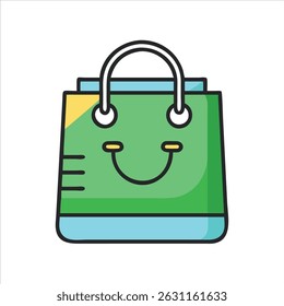 Mão plana bolsa ícone de objeto design moderno conceito isolado