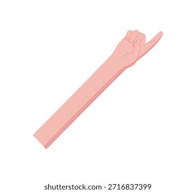 Mano plana con pose de dedo levantado. Gesto de mano desnuda con un dedo hasta contar el número uno. Estilo de icono aislado, concepto simple, ideal para matemáticas o temas educativos.