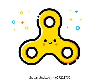 Flat hand spinner or fidget toy. Emoji.