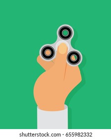 Flat Hand spinner holding in hand vector