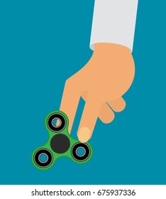 Flat Hand spinner holding in hand vector