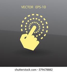 Flat Hand Touch icon, vector illustration