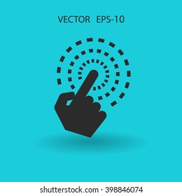 Flat Hand Touch icon, vector illustration