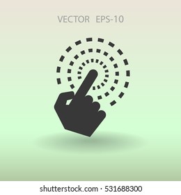 Flat Hand Touch icon, vector illustration