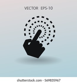 Flat Hand Touch icon, vector illustration