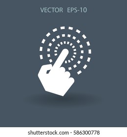 Flat Hand Touch icon, vector illustration
