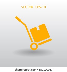 Icono de camión de mano plana, ilustración de vector