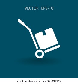 Flat  Hand truck icon, vector illustration