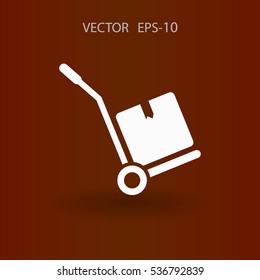 Icono de camión de mano plana, ilustración de vector