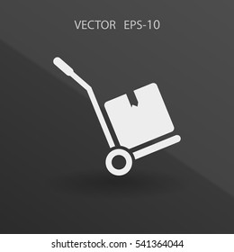 Icono de camión de mano plana, ilustración de vector