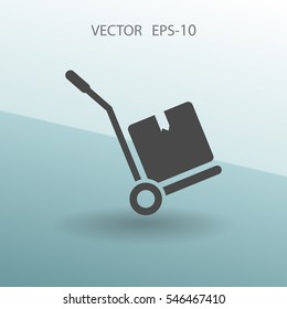 Icono de camión de mano plana, ilustración de vector