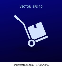 Icono de camión de mano plana, ilustración de vector
