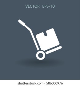 Icono de camión de mano plana, ilustración de vector