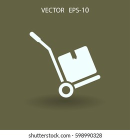 Icono de camión de mano plana, ilustración de vector