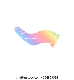 flat of the hand -  vector icon