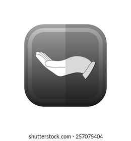 flat of the hand - vector icon, flat design