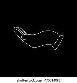 flat of the hand -  white vector icon