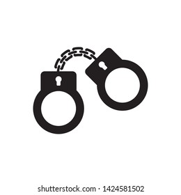 flat handcuffs symbol sign, logo template, vector, eps 10