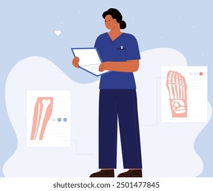 Flat Hand-drawn physical test check illustration