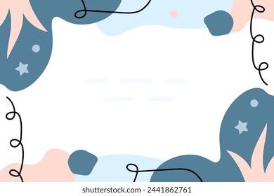 Flat handrawn minimal cute vector element background template