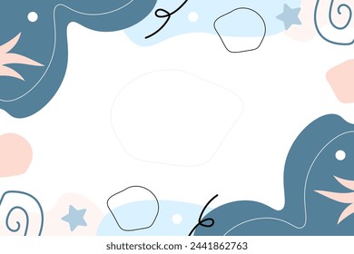 Flat handrawn minimal cute vector element background template