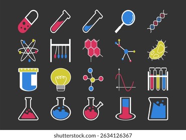 Flat Handrawn Science Icons Element