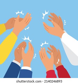 flat hands applauding background illustration