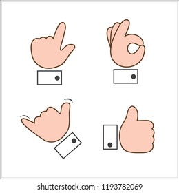 Flat Hands Gesture Icon in Vector