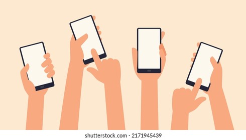 Flat Hands Holding Mobile Phone