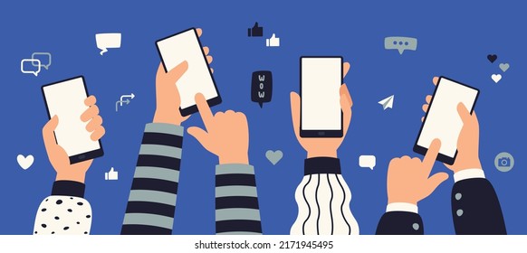 Flat Hands Holding Mobile Phone