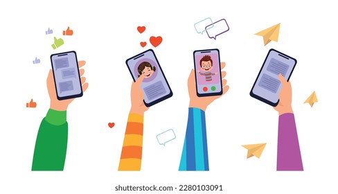Flat Hands Holding Mobile Phone