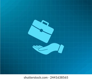 flat hands showing portfolio case icon