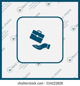 flat hands showing portfolio case icon