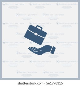 flat hands showing portfolio case icon