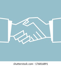 Flat Handshake Icon. Vector Business illustration