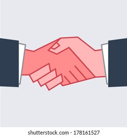 Flat Handshake Icon. Vector Business illustration 