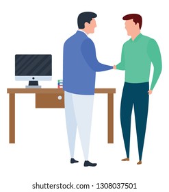 Flat handshaking illustration vector 