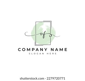 The flat handwriting abstract initial VF letter logo icon incorporates two abstract shapes in the black-and-white creative process.